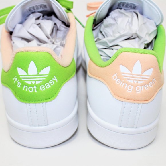 Adidas Stan Smith Disney Kermit & Miss Piggy White / Green / Peach Men's 9.5 - Picture 8 of 13